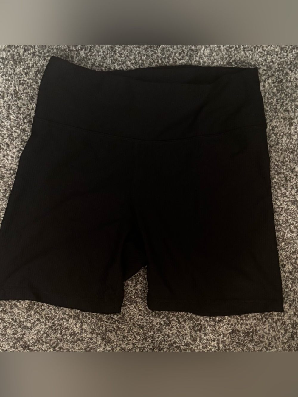 Women's L old navy ribbed black high waist bike shorts active power soft go dry